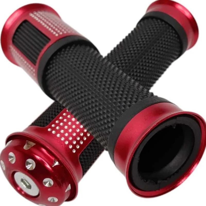 Paire de Poignées de Guidon Aluminium Anodisé Rouge